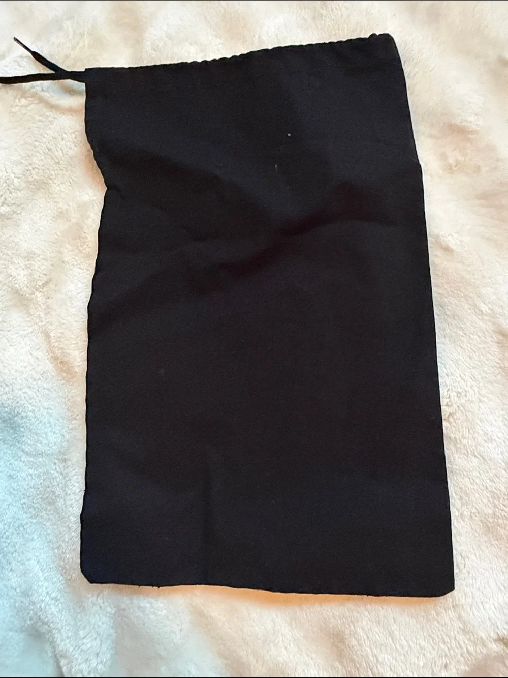 CHANEL Black Drawstring Pouch Dust Bag with White Logo